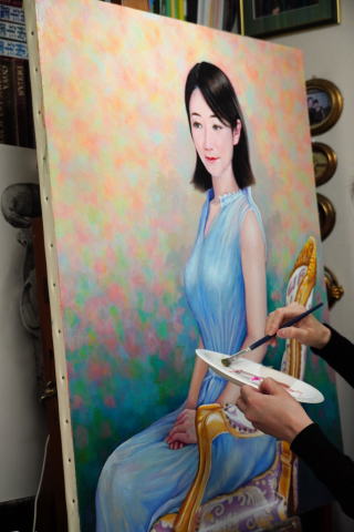 肖像画制作風景