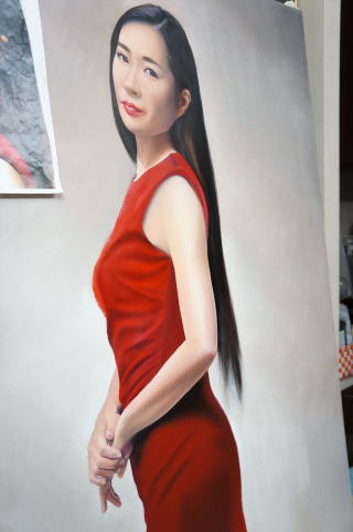肖像画制作風景
