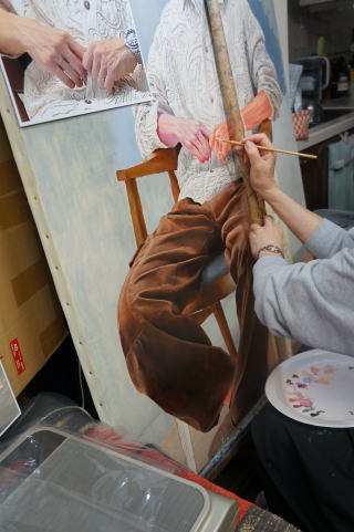 肖像画教室制作風景